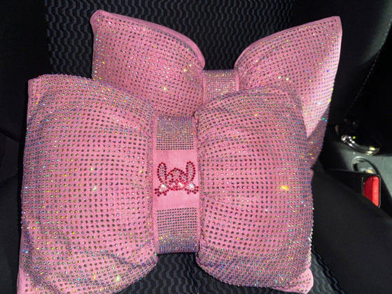 (2PACK) ULTRA BLING CAR PILLOW BOWKNOT HEADREST (PINK) - Fashion Car ®