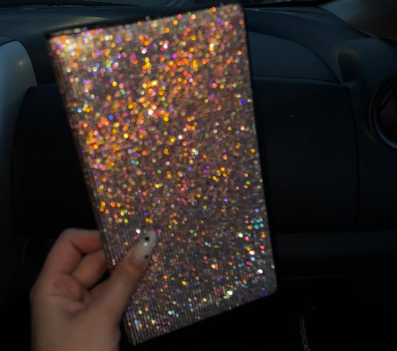 BING RHINESTONE CAR REGISTRATION AND INSURANCE DOCUMENT HOLDER, GLITTER CARD HOLDER, LETHER VEHICLE ACCESSORIES CAR ESSENTIALS GLOVE BOX ORGANIZER WALLET CASE COLOR - Fashion Car Inc