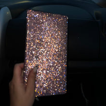  BING RHINESTONE CAR REGISTRATION AND INSURANCE DOCUMENT HOLDER, GLITTER CARD HOLDER, LETHER VEHICLE ACCESSORIES CAR ESSENTIALS GLOVE BOX ORGANIZER WALLET CASE PINK - Fashion Car Inc