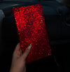 BING RHINESTONE CAR REGISTRATION AND INSURANCE DOCUMENT HOLDER, GLITTER CARD HOLDER, LETHER VEHICLE ACCESSORIES CAR ESSENTIALS GLOVE BOX ORGANIZER WALLET CASE RED - Fashion Car Inc