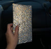 BING RHINESTONE CAR REGISTRATION AND INSURANCE DOCUMENT HOLDER, GLITTER CARD HOLDER, LETHER VEHICLE ACCESSORIES CAR ESSENTIALS GLOVE BOX ORGANIZER WALLET CASE SILVER - Fashion Car Inc