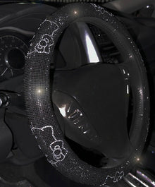  CAT ULTRA BLING RHINESTONES BLING BLACK KITTY SILVER - Fashion Car Inc