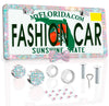 Color LICENSE PLATE DIAMONDS WITH BOW Rainbow - Fashion Car Inc