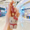 CRYSTAL KEYCHAIN, KEY CHAINS ACCESSORIES WITH ULTRA BLING RHINESTONES RED - Fashion Car Inc