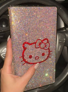  EXTRA BLING RHINESTONE CAR REGISTRATION AND INSURANCE DOCUMENT HOLDER, GLITTER CARD HOLDER, LETHER VEHICLE ACCESSORIES CAR COLOR KITTY GIRLY - Fashion Car Inc