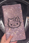 EXTRA BLING RHINESTONE CAR REGISTRATION AND INSURANCE DOCUMENT HOLDER, GLITTER CARD HOLDER, LETHER VEHICLE ACCESSORIES CAR PINK KITTY - Fashion Car Inc