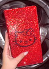 EXTRA BLING RHINESTONE CAR REGISTRATION AND INSURANCE DOCUMENT HOLDER, GLITTER CARD HOLDER, LETHER VEHICLE ACCESSORIES CAR RED KITTY - Fashion Car Inc