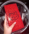 EXTRA BLING RHINESTONE CAR REGISTRATION AND INSURANCE DOCUMENT HOLDER, GLITTER CARD HOLDER, LETHER VEHICLE ACCESSORIES CAR RED KITTY - Fashion Car Inc