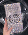 EXTRA BLING RHINESTONE CAR REGISTRATION AND INSURANCE DOCUMENT HOLDER, GLITTER CARD HOLDER, LETHER VEHICLE ACCESSORIES CAR SILVER KITTY - Fashion Car Inc