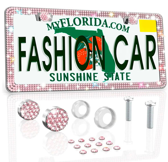 License Plate Diamonds Pink - Fashion Car Inc