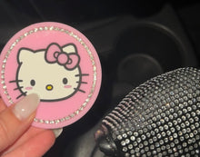  PINK CAT CAR CUP HOLDER COASTER, 2.75 INCH ANTI - SLIP SHOCKPROOF UNIVERSAL FASHION VEHICLE CAR COASTERS INSERT RHINESTONE AUTO AUTOMOTIVE INTERIOR ACCESSORIES FOR WOMEN (2 PCS) - Fashion Car Inc