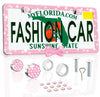 pink LICENSE PLATE DIAMONDS WITH BOW pink - Fashion Car Inc