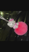 Ultra Bling Kitty Rearview Accessory Shiny Rhinestone Especially Bling Universal Diamond Pink