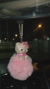 ULTRA BLING KITTY REARVIEW ACCESSORY SHINY RHINESTONE ESPECIALLY BLING UNIVERSAL DIAMOND PINK LIGHT GIRLY