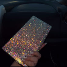  BING RHINESTONE CAR REGISTRATION AND INSURANCE DOCUMENT HOLDER, GLITTER CARD HOLDER, LETHER VEHICLE ACCESSORIES CAR ESSENTIALS GLOVE BOX ORGANIZER WALLET CASE COLOR