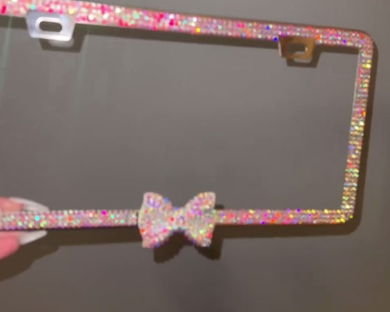 Color LICENSE PLATE DIAMONDS WITH BOW Rainbow