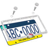 SILVER LICENSE PLATE DIAMONDS PINK CAT - Fashion Car Inc