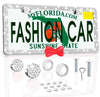 Silver LICENSE PLATE DIAMONDS WITH BOW red - Fashion Car Inc