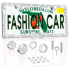 Silver LICENSE PLATE DIAMONDS WITH BOW silver - Fashion Car Inc