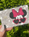 Sticker Ultra Bling Debit - Credit Card Skin Shiny Removable Cover Especially Bright Back Information, Protecting - No Bubble, Slim, Waterproof Card Cover Silver Design (Red Ears)) - Fashion Car ®