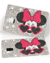 Sticker Ultra Bling Debit - Credit Card Skin Shiny Removable Cover Especially Bright Back Information, Protecting - No Bubble, Slim, Waterproof Card Cover Silver Design (Red Ears)) - Fashion Car ®