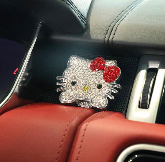 ULTRA BLING CAT KEY- PUSH STAR DECOR RED CAT - Fashion Car Inc