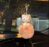 Ultra Bling Kitty Rearview Accessory Shiny Rhinestone Especially Bling Universal Diamond Gold - Fashion Car Inc