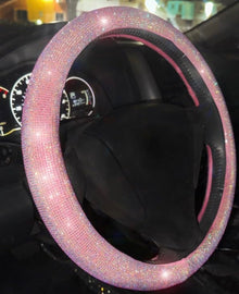  Ultra Bling Super Sparkling Rhinestones Universal Steering Wheel Covering (Pink) - Fashion Car ®