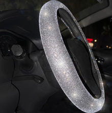  Ultra Bling Women Steering Wheel Cover for car, 15 Inch Universal White Crystal Rhinestone Diamond Bling Accessories Anti-Slip Wheel Protector - Fashion Car Inc