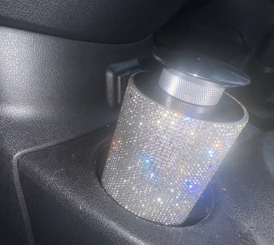 ULTRA BRIGHT SHINY RHINESTONE CAR DIFFUSER HUMIDIFIER WITH LED LIGHT AUTO AIR PURIFIER DIFFUSER AROMATHERAPY AIR FRESHENER CAR ACCESSORIES SILVER - Fashion Car ®