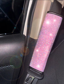  2 two seat belts ultra bling purple - Fashion Car Inc