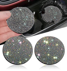  2pcs Bling Car Cup Holder Coaster, 2.75 inch Anti-Slip Shockproof Universal Fashion Vehicle Car Coasters Insert Rhinestone Auto Automotive Interior Accessories for Women (2 pcs, Colorful) - Fashion Car Inc