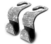 2PCS Car Seat Hooks, Bling Car Rhinestone Headrest Hooks, Universal Bling Car Interior Accessories, for Handbag, Clothes, Purse, Water Bottle (White) - Fashion Car Inc