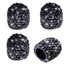 4 Pack Handmade Black Crystal Rhinestone Universal Car Tire Valve Caps Chrome,Attractive Dustproof Bling Car Accessories - Fashion Car Inc