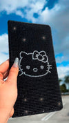 BING RHINESTONE CAR REGISTRATION AND INSURANCE DOCUMENT HOLDER, GLITTER CARD HOLDER, LETHER VEHICLE ACCESSORIES CAR ESSENTIALS GLOVE BOX ORGANIZER WALLET CASE BLACK kITTY - Fashion Car Inc