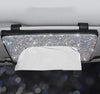 Bling Bling Car Sun Visor Tissue Box Holder, Leather Crystals Auto Interior Accessories Paper Towel Cover Case for Ladies Girls (Silver) - Fashion Car Inc