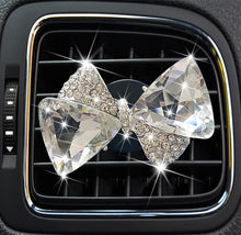  Bling Bow Vent Clips, Crystal Bow-Knot Car Diffuser Vent Clip Rhinestone Bow Car Accessories for Air Fresheners Car Interior Decor Crystal Car Decoration for Women(Silver) - Fashion Car Inc