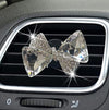 Bling Bow Vent Clips, Crystal Bow-Knot Car Diffuser Vent Clip Rhinestone Bow Car Accessories for Air Fresheners Car Interior Decor Crystal Car Decoration for Women(Silver) - Fashion Car Inc