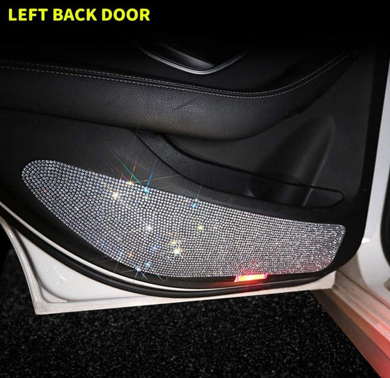 Bling Car Door Anti-Kick Pad Crystal Door Protective Pad Universal Anti-Kick Dirty Stickers Anti-Collision Stickers,4 Pack/Set(2 Pack for Front Door and 2 Pack for Back Seat Door), Pure White - Fashion Car Inc