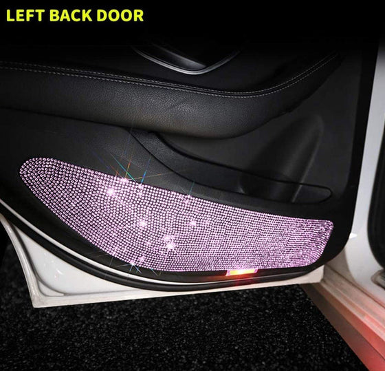 Bling Car Door Anti-Kick Pad Crystal Door Protective Pad Universal Anti-Kick Dirty Stickers Anti-Collision Stickers,4 Pack/Set(2 Pack for Front Door and 2 Pack for Back Seat Door),Pink - Fashion Car Inc