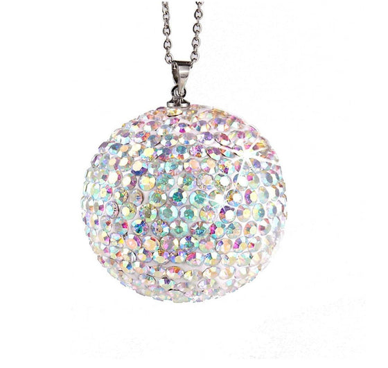 bling crystal ball rear view mirror,Bling car Rearview Mirror Crystal Lucky Ball Pendant,Goddess favorite Car Crystal Ball Pendant (AB COLOR) - Fashion Car Inc