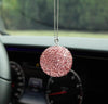 bling crystal ball rear view mirror,Bling car Rearview Mirror Crystal Lucky Ball Pendant,Goddess favorite Car Crystal Ball Pendant (pink) - Fashion Car Inc