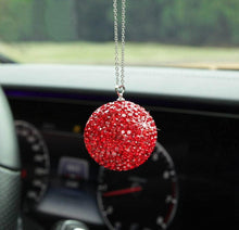  bling crystal ball rear view mirror,Bling car Rearview Mirror Crystal Lucky Ball Pendant,Goddess favorite Car Crystal Ball Pendant (red) - Fashion Car Inc