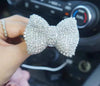 Bling Crystal Car Bow-knot Air Vent Fragrance Rhinestone Car Diffuser Air Freshener with Vent Clip - White - Fashion Car Inc