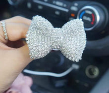  Bling Crystal Car Bow-knot Air Vent Fragrance Rhinestone Car Diffuser Air Freshener with Vent Clip - White - Fashion Car Inc