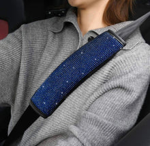  Bling Rhinestone Seat Belt Soft Velvet Seat Belt Covers for Women Crystal Handbrake Cover Set of 4 Bling Rings Universal - Fashion Car Inc