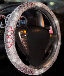  Bling Steering Wheel Cover with Sparkly Diamond Rhinestones, Gorgeous Accessory with Anti Slip Lining Ultra Bling Especially Shiny Mouse Diamond Universal (Silver) - Fashion Car Inc