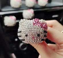  CAR BLING INTERIOR ACCESSORIES, CAR AIR VENT RHINESTONE DIAMOND DECORATION - PINK Cat - Fashion Car Inc