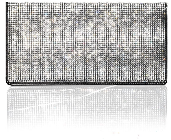 Car Registration and Insurance Holder Vehicle License Document Holder for Cards, Driver License and Essential Document registration and insurance card holder Glove Box Organizer Bling Rhinestone Silver - Fashion Car Inc