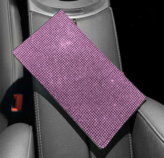 Car Registration and Insurance Holder Vehicle License Document Holder for Cards, Driver License and Essential Document registration and insurance card holder Glove Box Organizer Bling Rhinestone pink - Fashion Car Inc